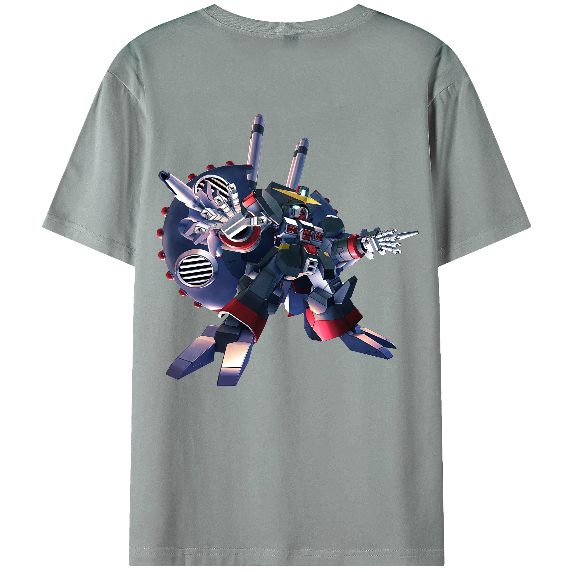 （画像用） 機動戦士ガンダム Mobile Suit Gundam 綿100％ メンズ半袖Tシャツ（バックプリント） 通気性